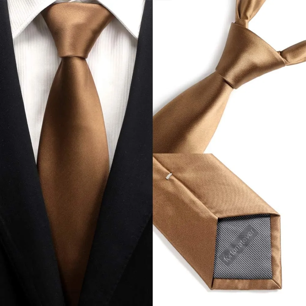 Mens Solid Satin Mens Tie With Hanky,Handmade Neckties For Men With Gift Box