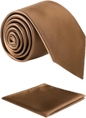 Mens Solid Satin Mens Tie With Hanky,Handmade Neckties For Men With Gift Box