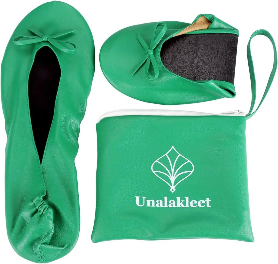 Unalakleet Foldable Blallet Flats- Roll Up Slipper Pouch Women's Wedding Shoes