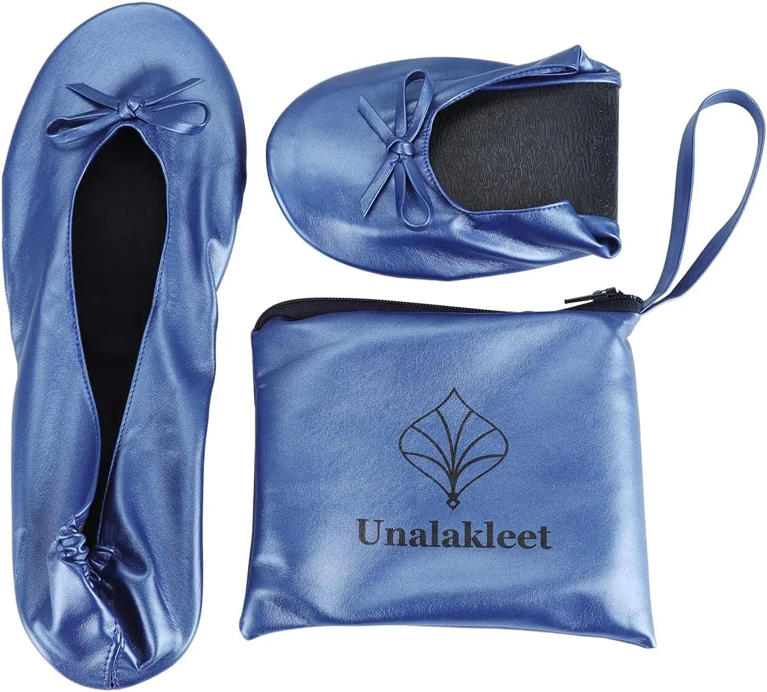 Unalakleet Foldable Blallet Flats- Roll Up Slipper Pouch Women's Wedding Shoes
